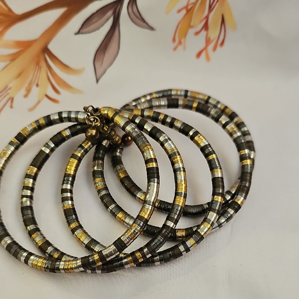 Mixed Metal Multi-Layer Cuff Bracelet - Picture 4 of 4